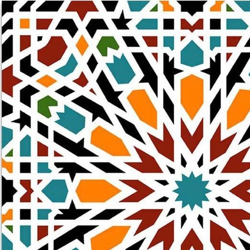 300x300mm Multicolour Mosaic Star Tiles TQ39-CN33D21