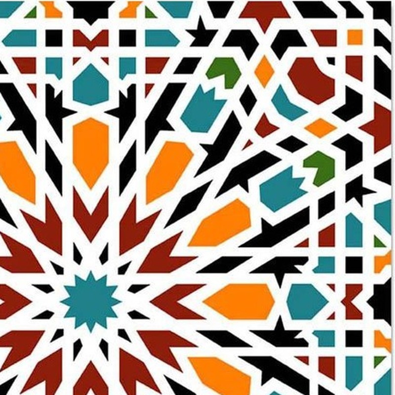 300x300mm Multicolour Mosaic Star Tiles TQ39-CN33D21