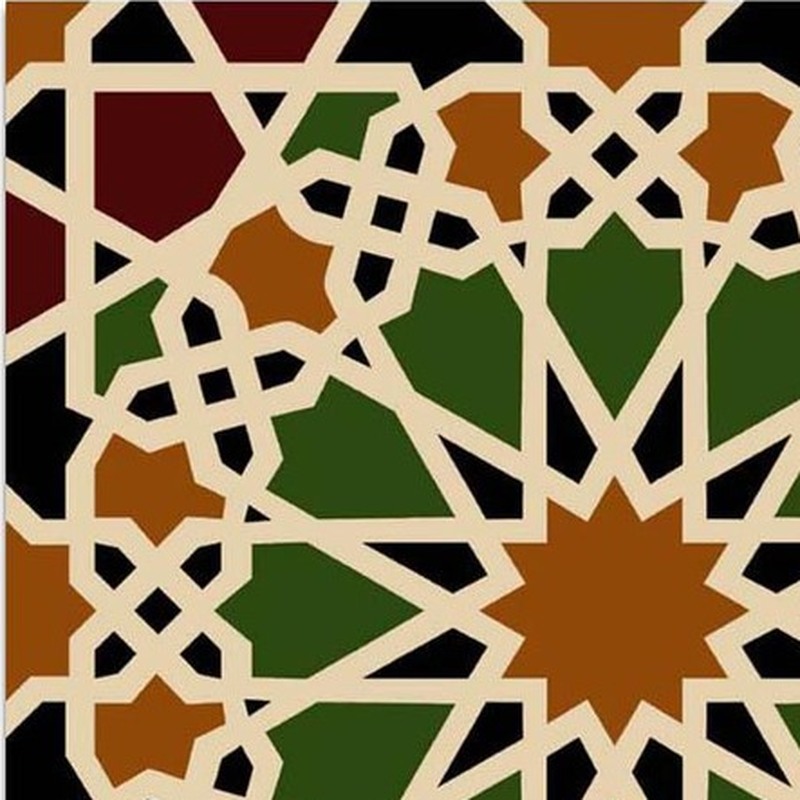 300x300mm Green Brown Star Geometry Tiles TQ39-CN33D22