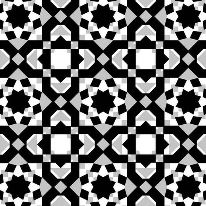 300x300mm Black White Mosaic Geometry Tiles TQ39-CN33D23