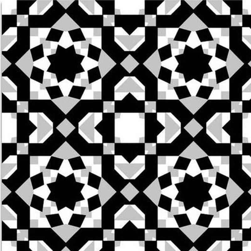 300x300mm Black White Mosaic Geometry Tiles TQ39-CN33D23