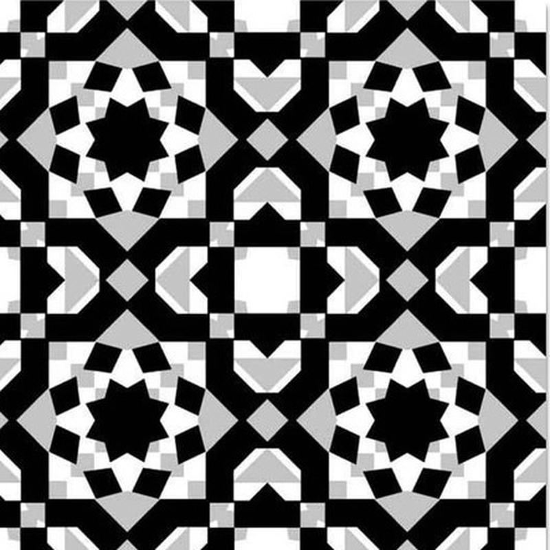 300x300mm Black White Mosaic Geometry Tiles TQ39-CN33D23
