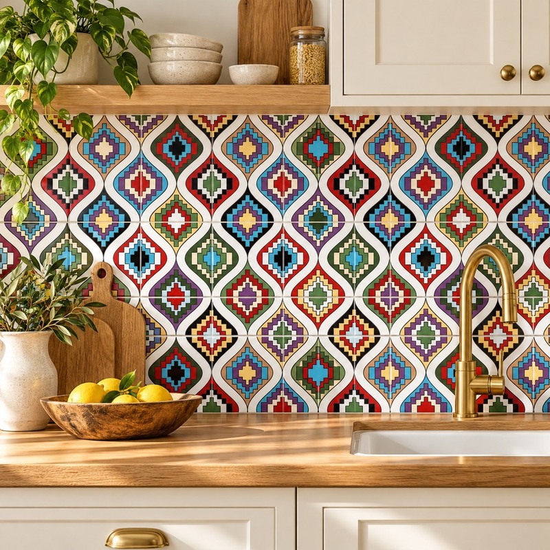 300x300mm Multicolour Curved Lattice Tiles TQ39-CN33D25