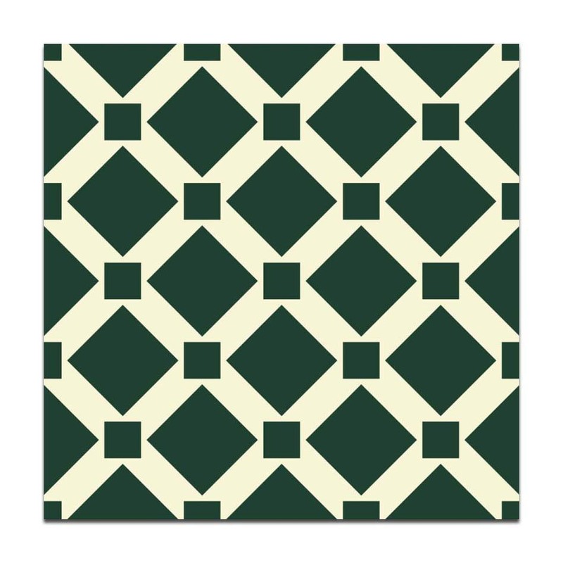 300x300mm Green Cream Diamond Grid Tiles TQ39-CN33D27