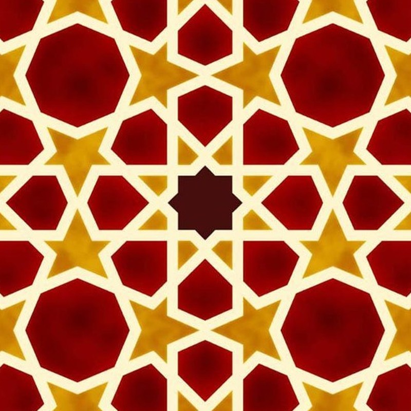 300x300mm Red Yellow Geometric Star Tiles TQ39-CN33D28