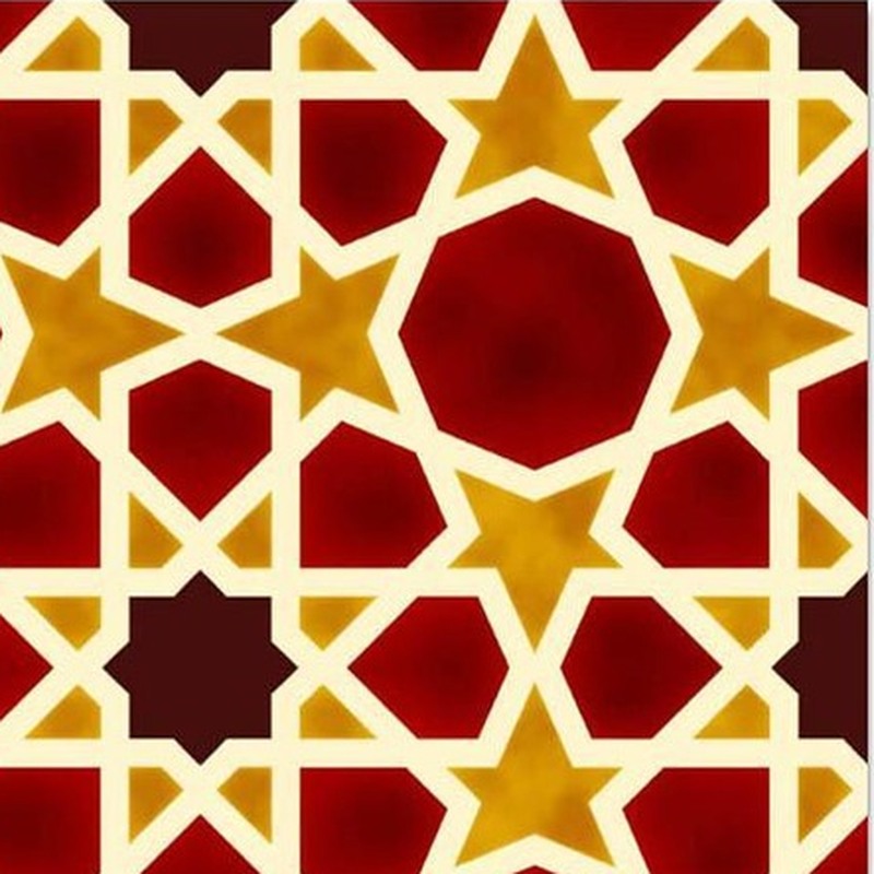 300x300mm Red Yellow Geometric Star Tiles TQ39-CN33D28