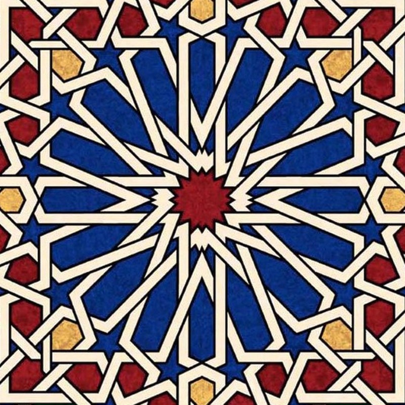 300x300mm Blue Cream Star Geometry Tiles TQ39-CN33D29