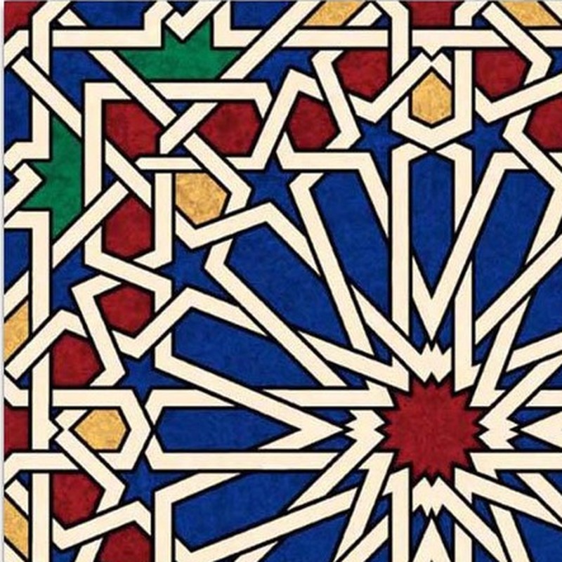 300x300mm Blue Cream Star Geometry Tiles TQ39-CN33D29