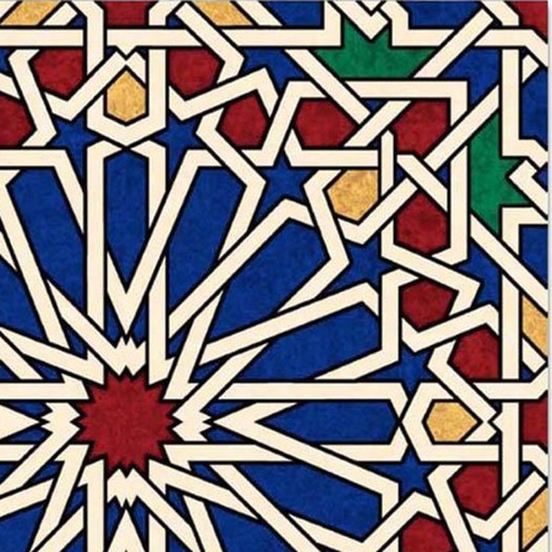 300x300mm Blue Cream Star Geometry Tiles TQ39-CN33D29