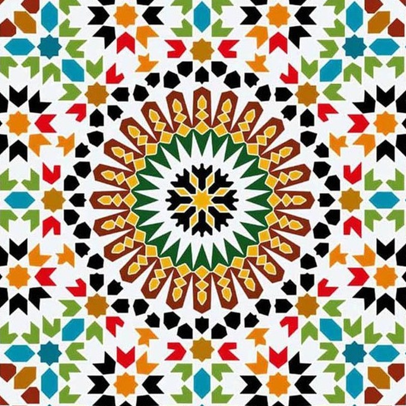 300x300mm Multicolour Floral Rosette Tiles TQ39-CN33D30