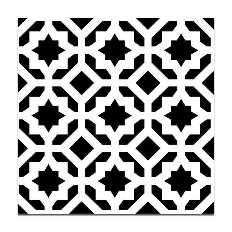 300x300mm Black White Geometric Cross Tiles TQ39-CN33D33