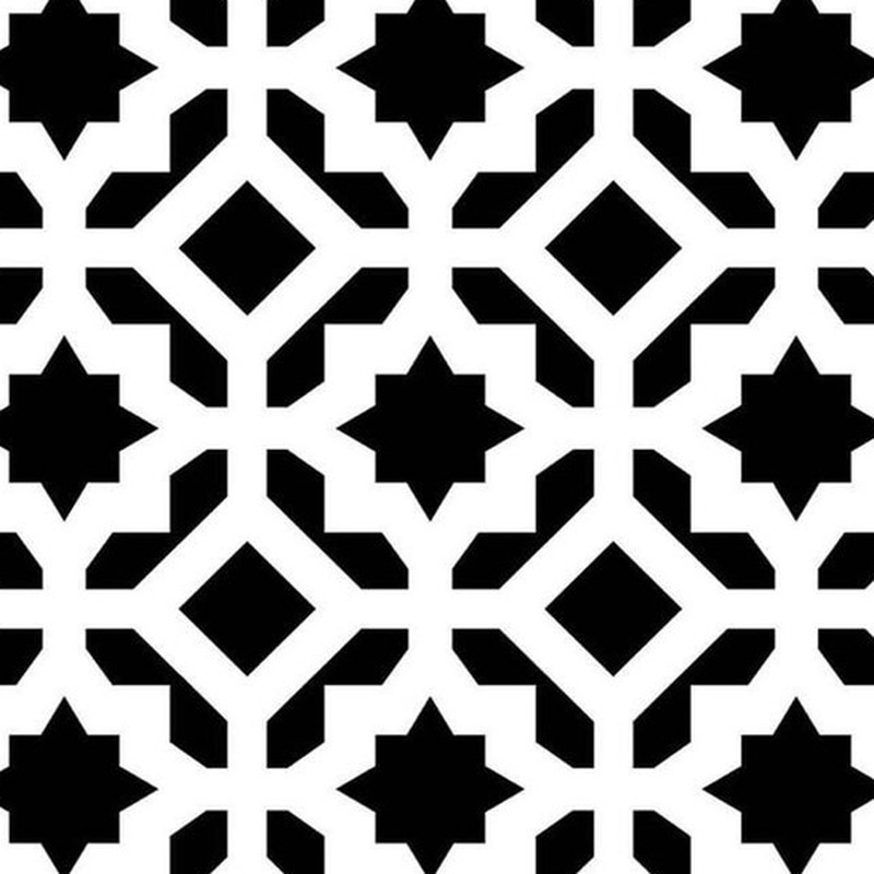 300x300mm Black White Geometric Cross Tiles TQ39-CN33D33