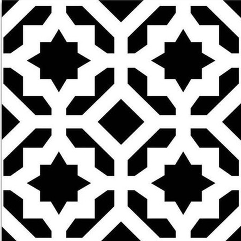 300x300mm Black White Geometric Cross Tiles TQ39-CN33D33