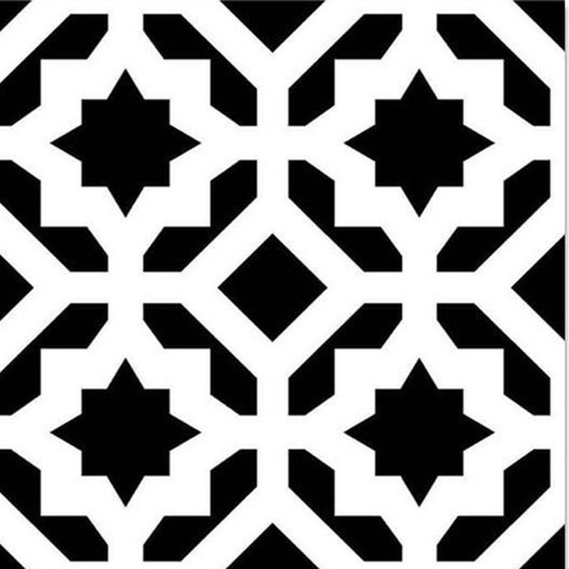 300x300mm Black White Geometric Cross Tiles TQ39-CN33D33