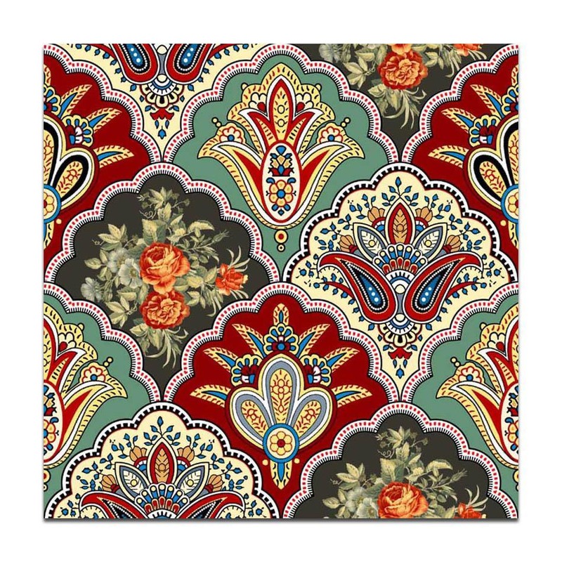 300x300mm Multicolour Floral Paisley Tiles TQ39-CN33D35