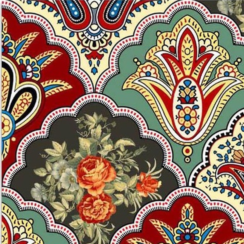 300x300mm Multicolour Floral Paisley Tiles TQ39-CN33D35