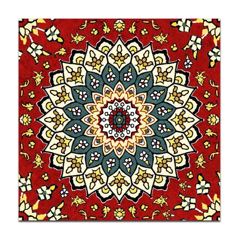 300x300mm Red Ornamental Medallion Tiles TQ39-CN33D36