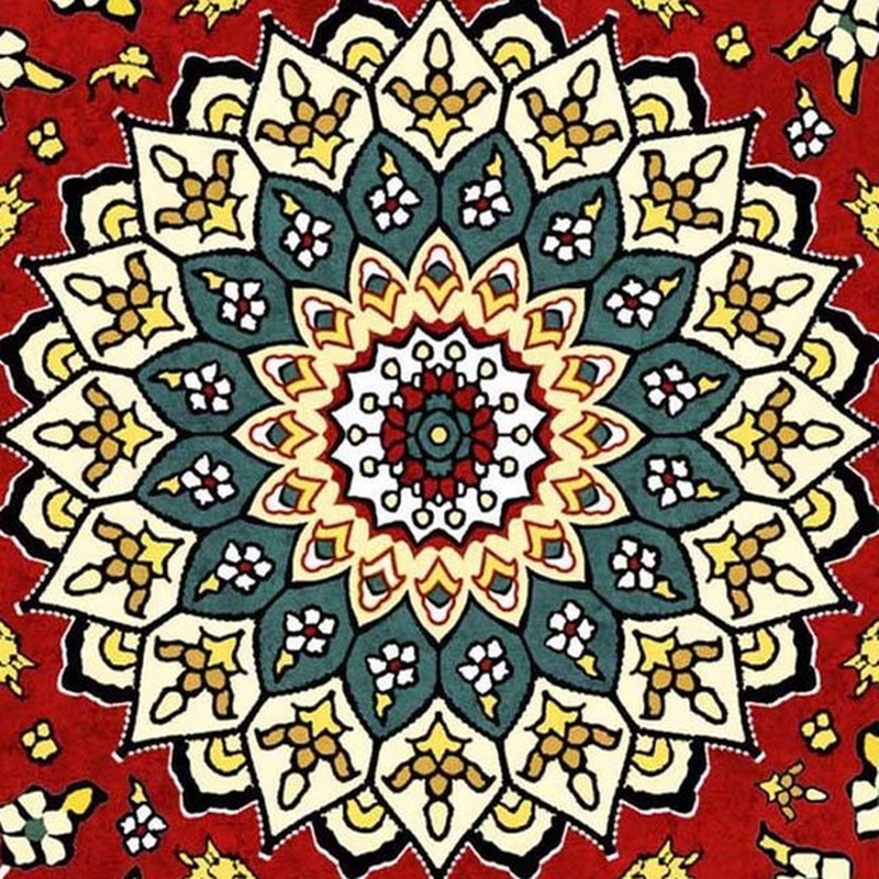300x300mm Red Ornamental Medallion Tiles TQ39-CN33D36