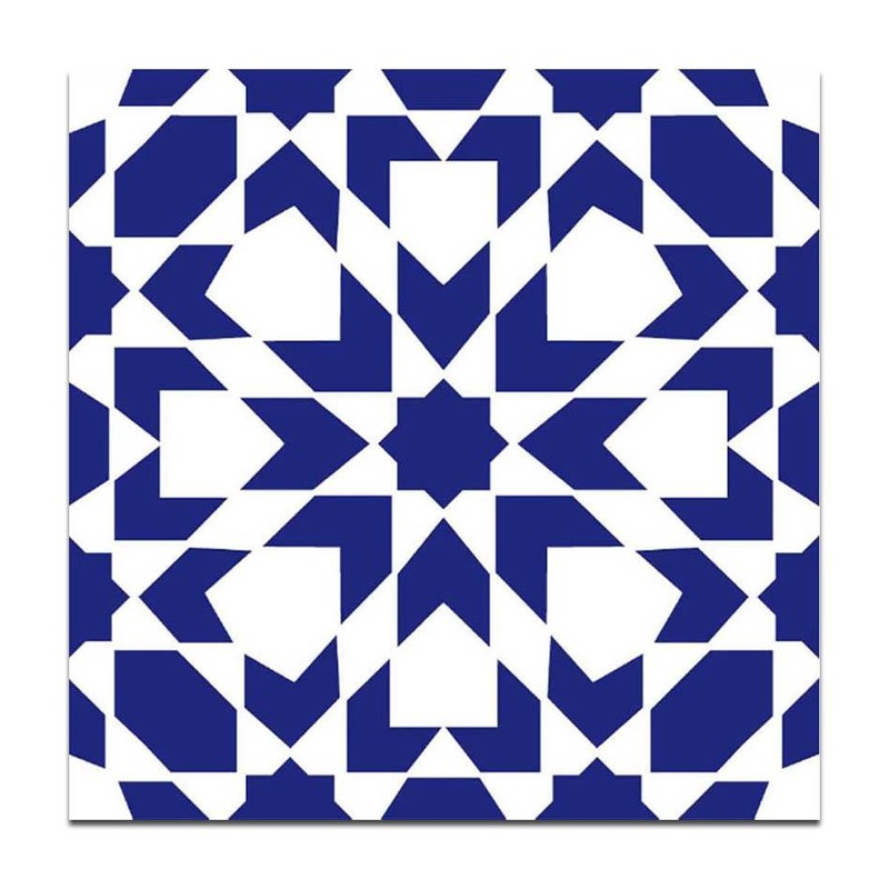300x300mm Blue White Geometric Star Tiles TQ39-CN33D37