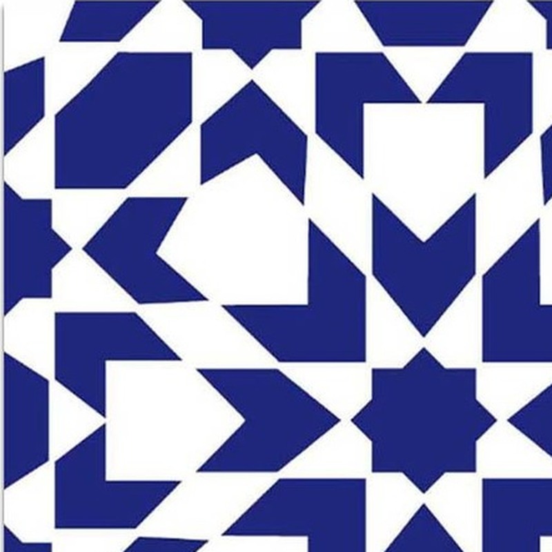 300x300mm Blue White Geometric Star Tiles TQ39-CN33D37