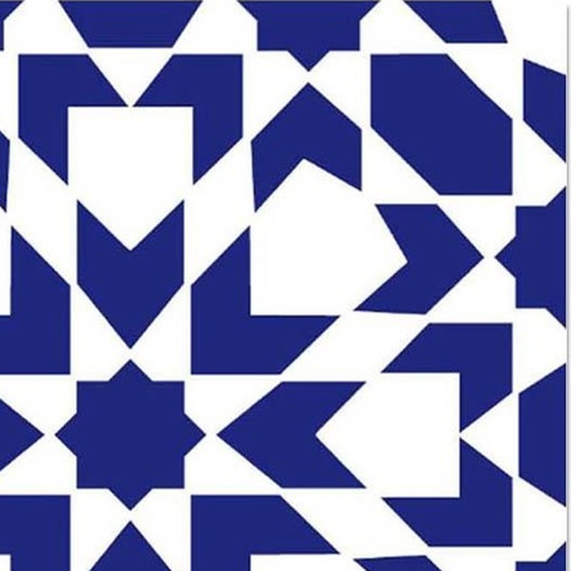 300x300mm Blue White Geometric Star Tiles TQ39-CN33D37