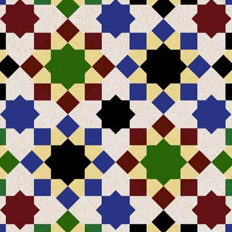 300x300mm Multicolour Geometric Lattice Tiles TQ39-CN33D38