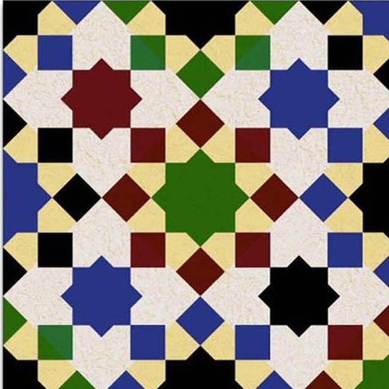 300x300mm Multicolour Geometric Lattice Tiles TQ39-CN33D38