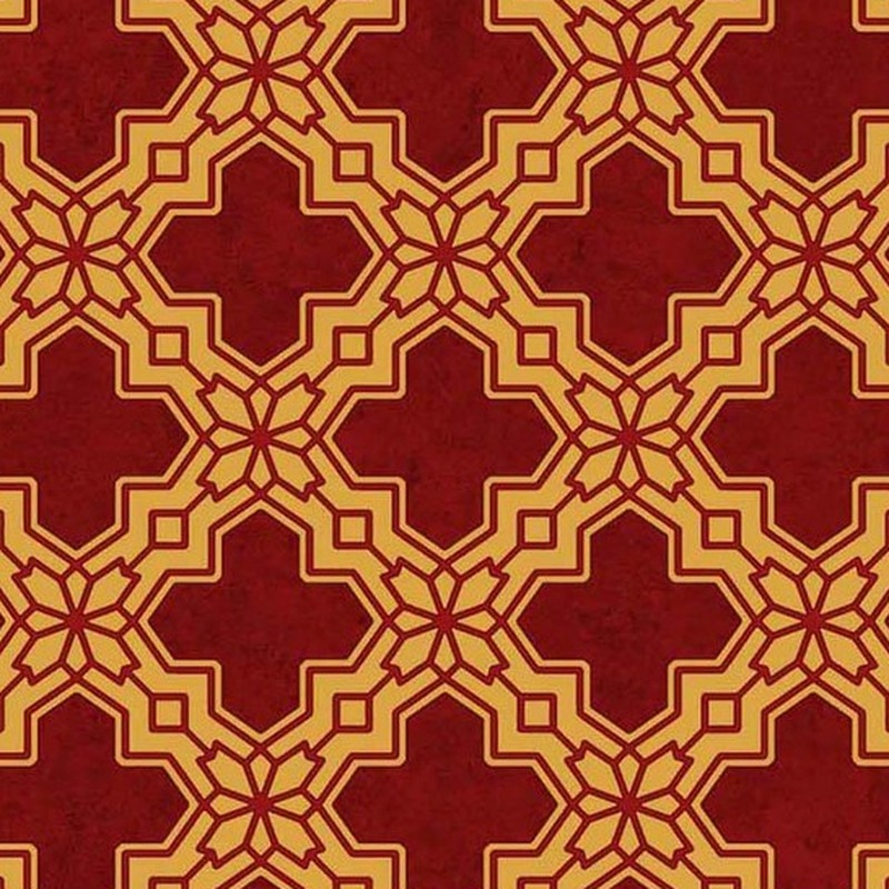 300x300mm Red Ochre Ornamental Repeat Tiles TQ39-CN33D39