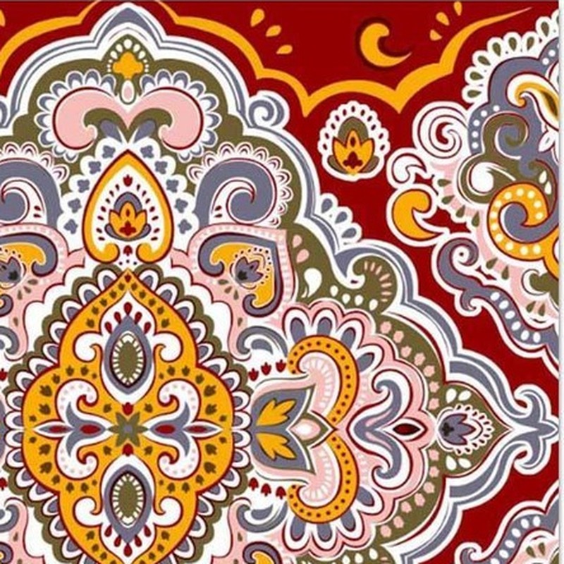 300x300mm Orange Blue Ornamental Repeat Tiles TQ39-CN33D41