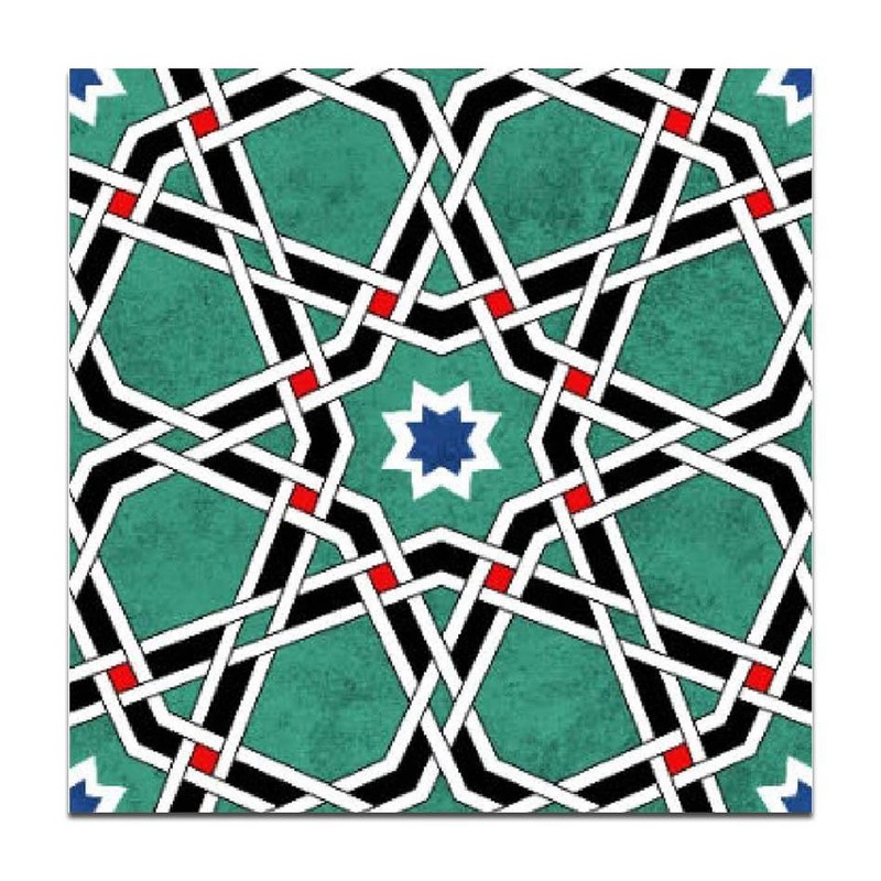 300x300mm Green White Angular Lattice Tiles TQ39-CN33D44