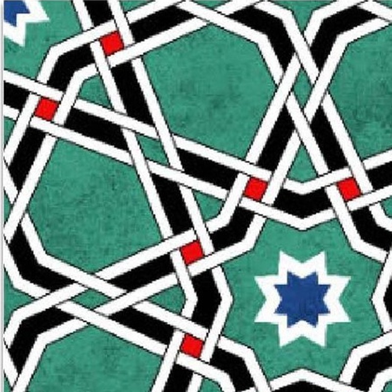 300x300mm Green White Angular Lattice Tiles TQ39-CN33D44