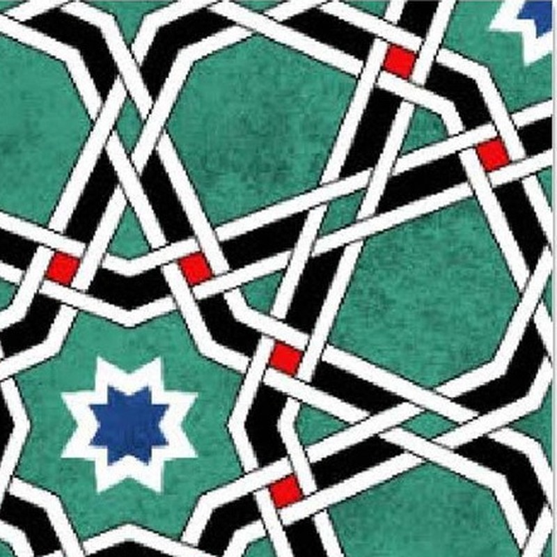 300x300mm Green White Angular Lattice Tiles TQ39-CN33D44