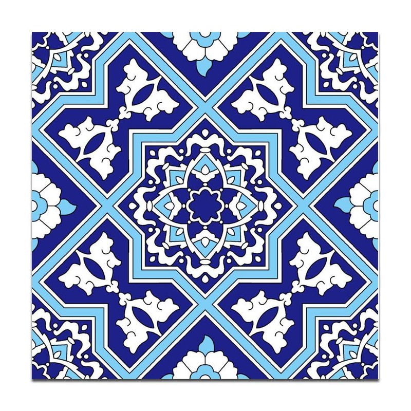 300x300mm Blue White Ornamental Cross Tiles TQ39-CN33D45