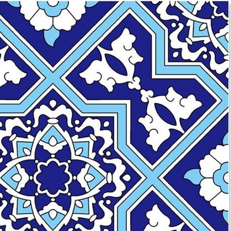 300x300mm Blue White Ornamental Cross Tiles TQ39-CN33D45