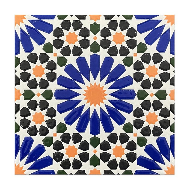 200x200mm Blue Multicolour Mosaic Star Tiles TQ39-MOSC198201