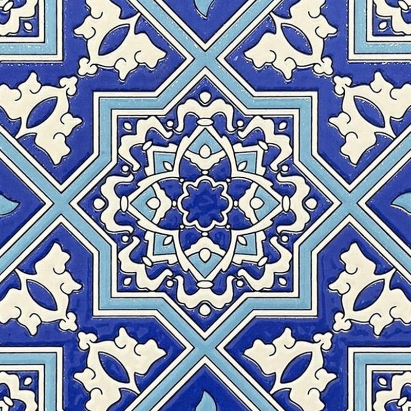 200x200mm Blue White Ornamental Cross Tiles TQ39-MOSC198205
