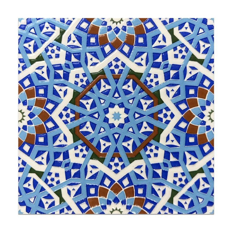 200x200mm Blue Multicolour Star Geometry Tiles TQ39-MOSC198207