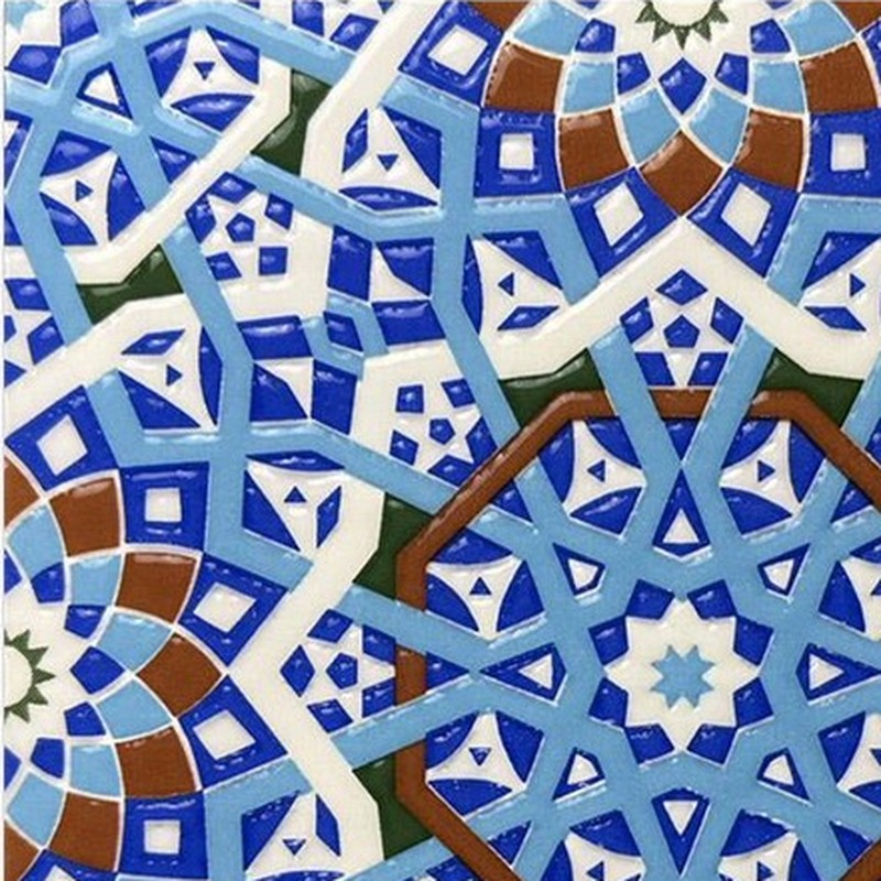 200x200mm Blue Multicolour Star Geometry Tiles TQ39-MOSC198207