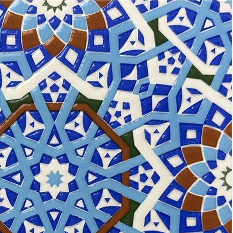 200x200mm Blue Multicolour Star Geometry Tiles TQ39-MOSC198207