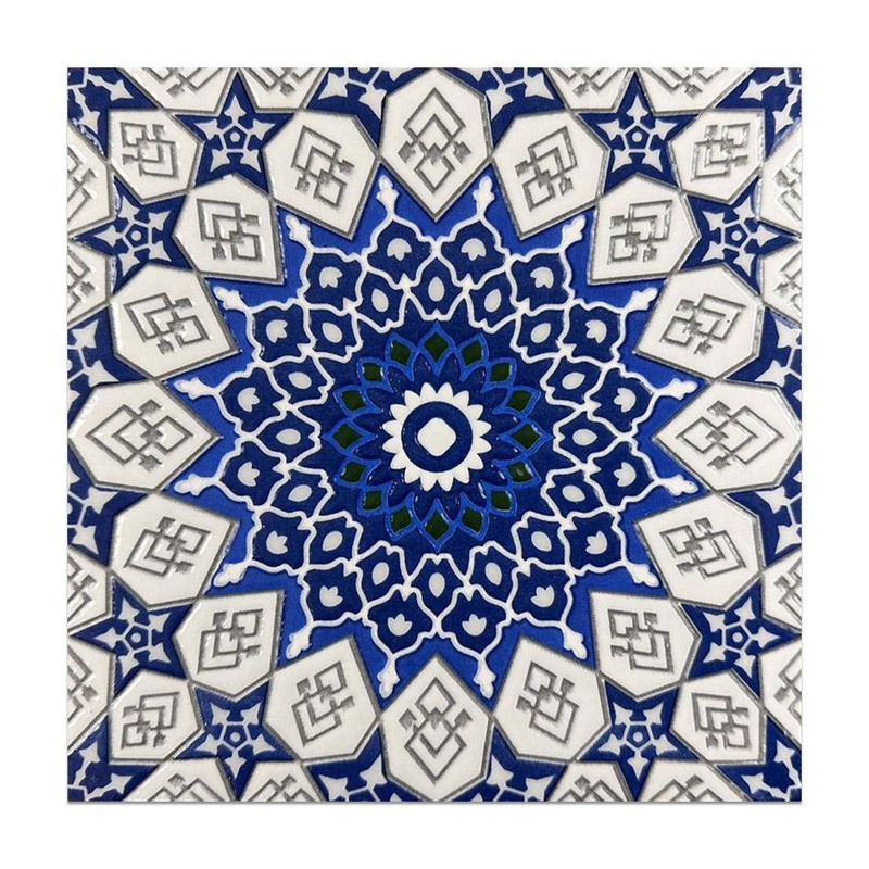 200x200mm Blue White Mosaic Star Tiles TQ39-MOSC198208