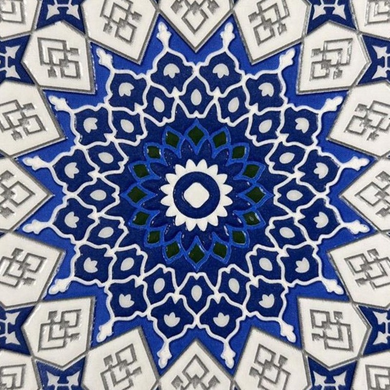 200x200mm Blue White Mosaic Star Tiles TQ39-MOSC198208