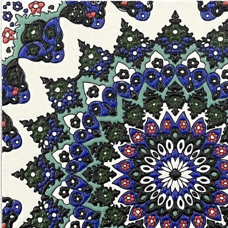 200x200mm Blue Green Ornamental Rosette Tiles TQ39-MOSC198209