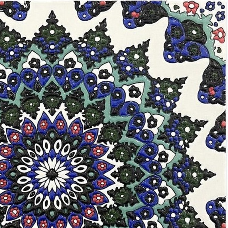200x200mm Blue Green Ornamental Rosette Tiles TQ39-MOSC198209