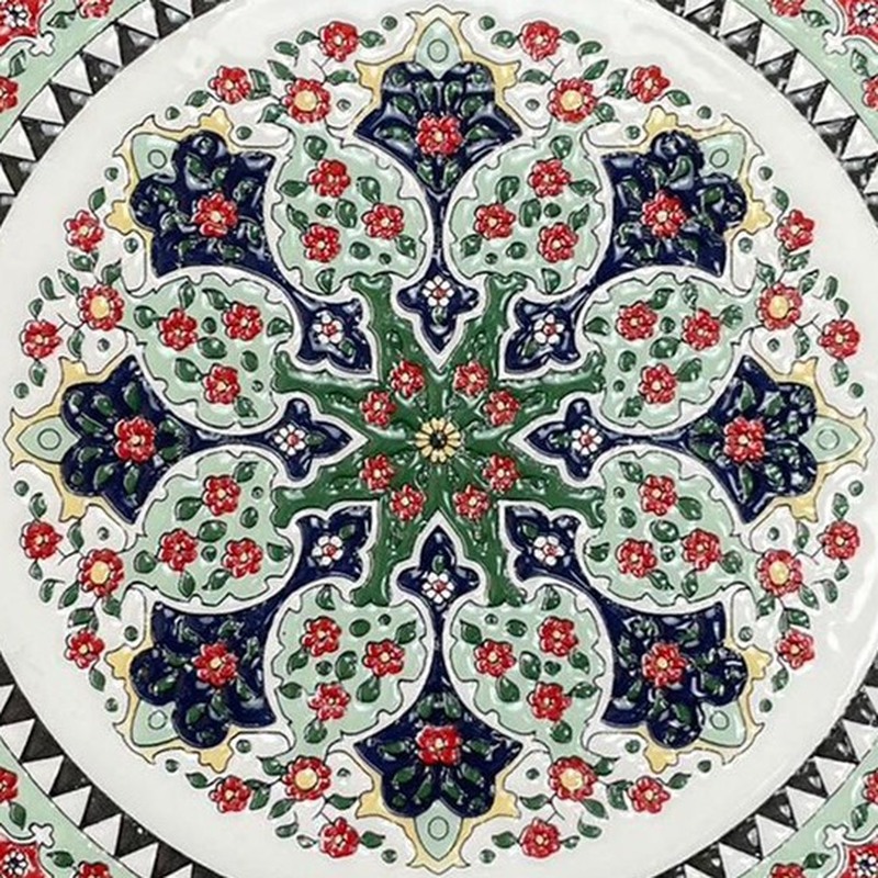 100x100mm Multicolour Floral Medallion Tiles TQ39-MOSC62010