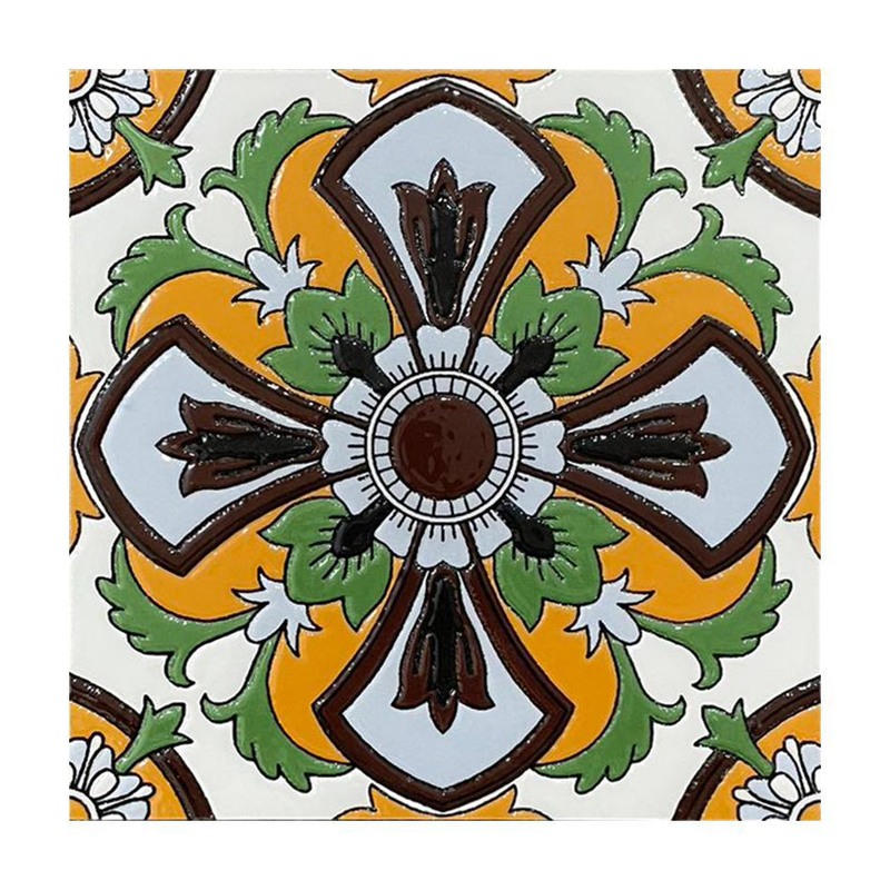 100x100mm Multicolour Geometric Flower Tiles TQ39-MOSC62011