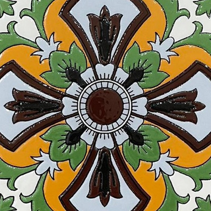 100x100mm Multicolour Geometric Flower Tiles TQ39-MOSC62011