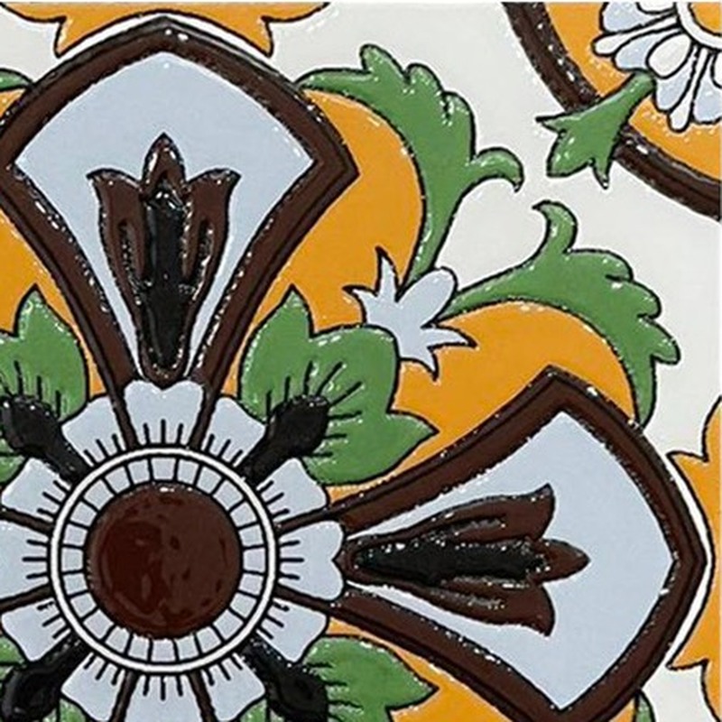 100x100mm Multicolour Geometric Flower Tiles TQ39-MOSC62011