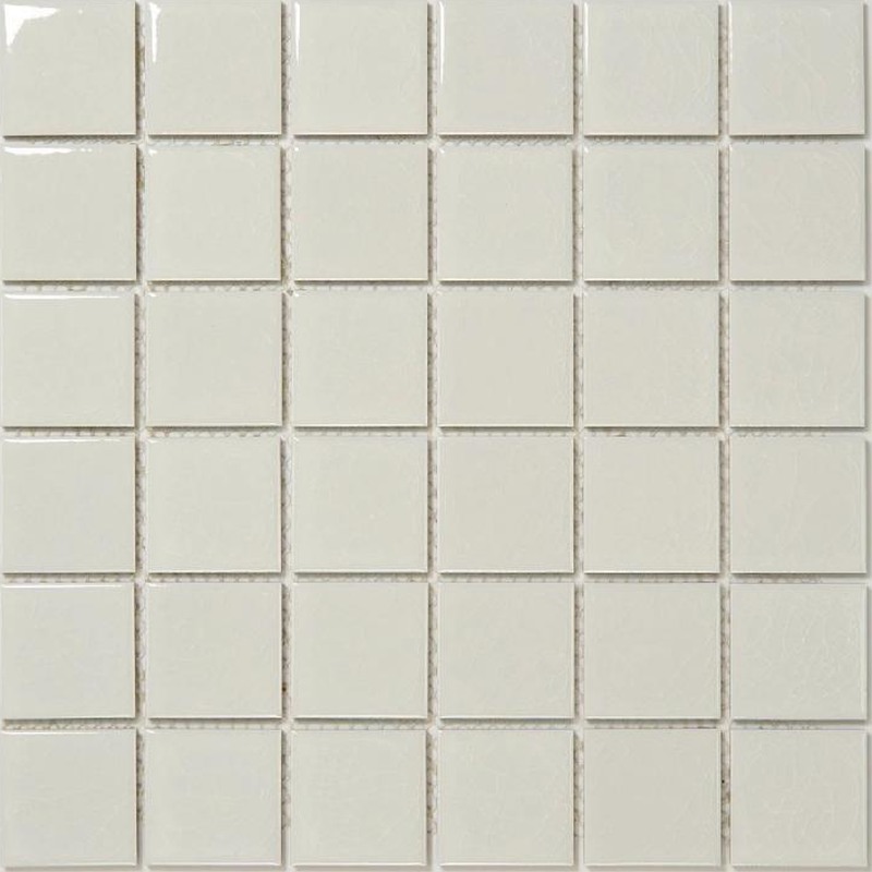 48x48mm Ivory White Ice Crack Porcelain Mosaic Tiles TQ24-4822-0