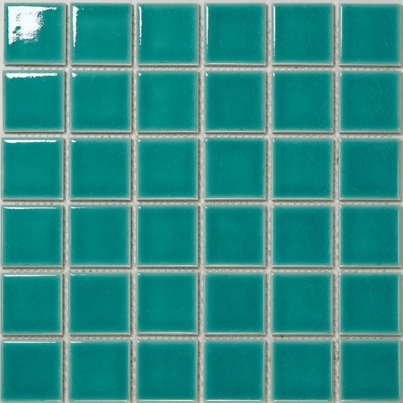 48x48mm Jade Green Ice Crack Porcelain Mosaic Tiles TQ24-4822-10