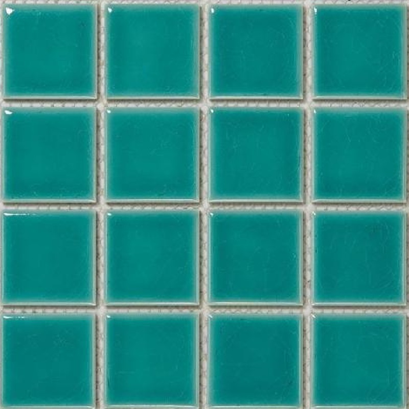 48x48mm Jade Green Ice Crack Porcelain Mosaic Tiles TQ24-4822-10
